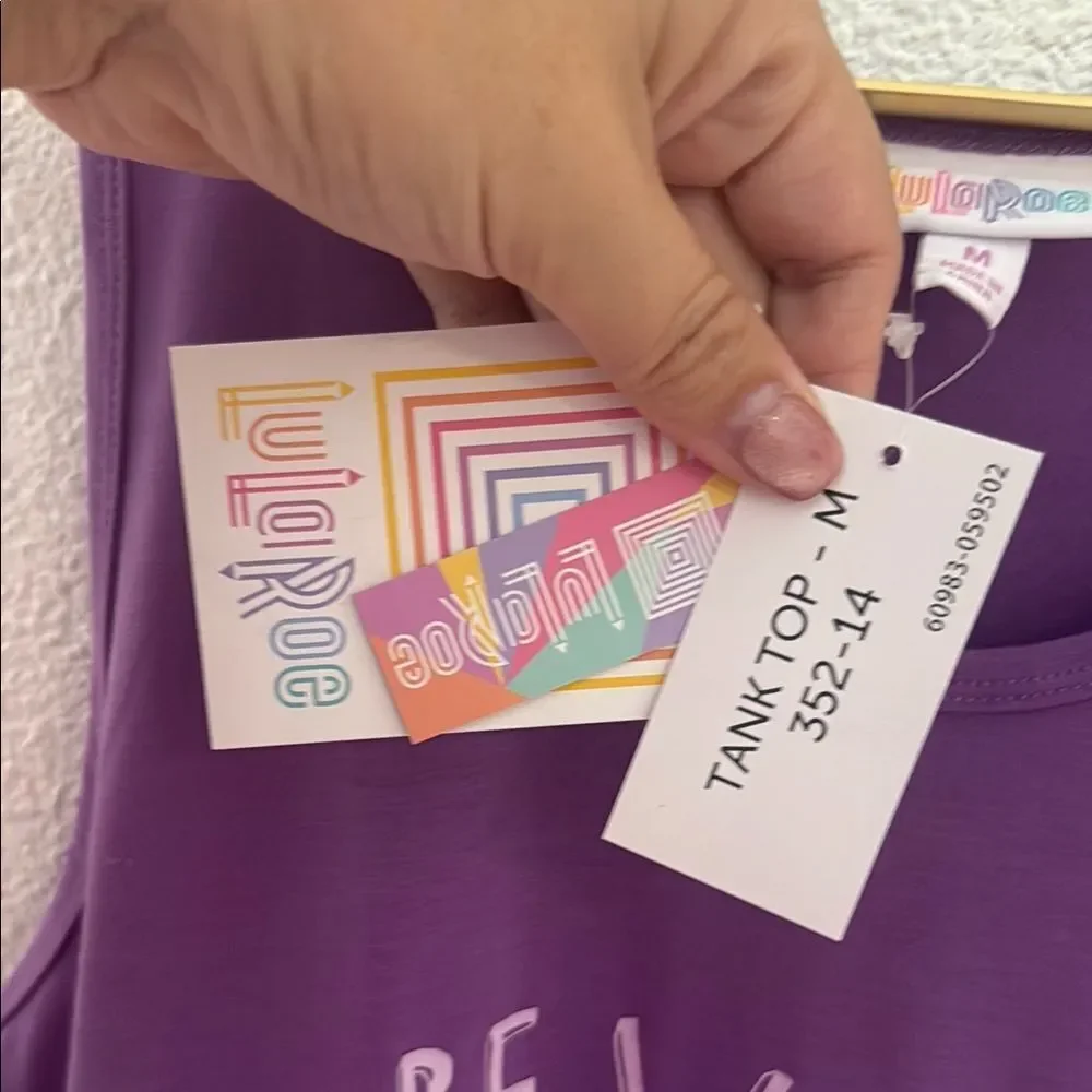 NWT- LuLaRoe- Purple Tank Top - Be Weird, Be Random, Be You!- Size Medium - Picture 3 of 6